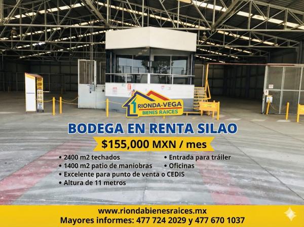 Bodega sobre carretera de 3800 m2 en renta 